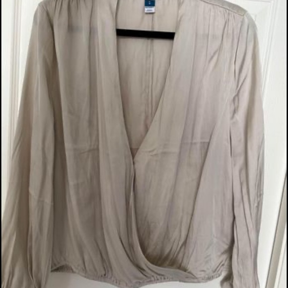 Satin surplice/wrap front blouse - Picture 2 of 3